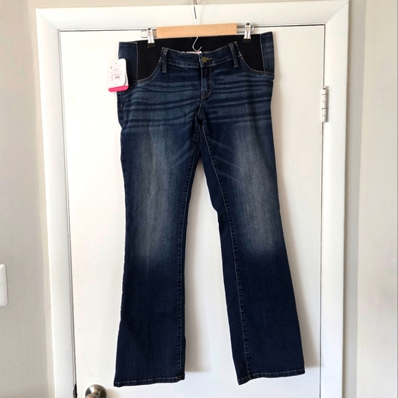 NWT Isabel Below The Bump Side Panel Maternity Bootleg Jeans Size 8 - Picture 1 of 5